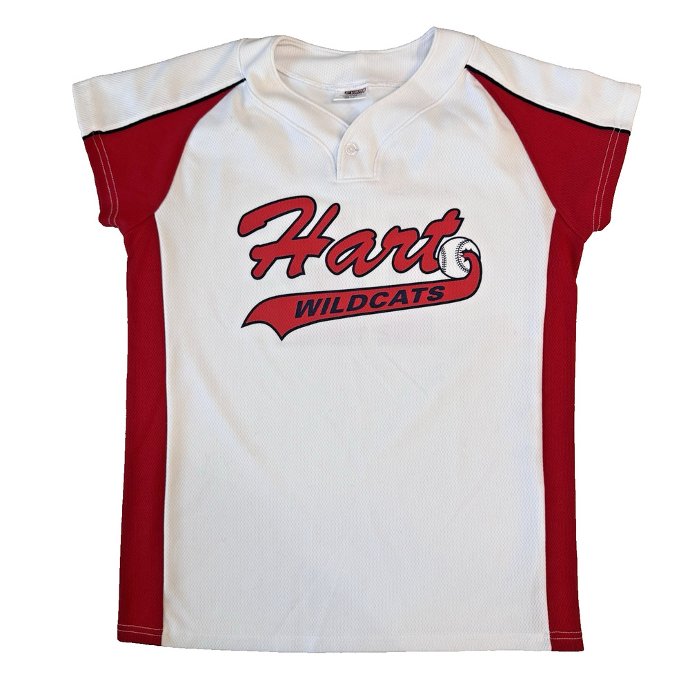 VTG Hart Wildcats Baseball Jersey Athletic Shirt Evans Made in USA 21x28" EUC